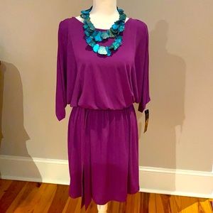 NWT Suzi Chin Jersey knit dress dolman batwing